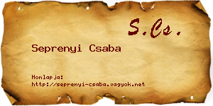 Seprenyi Csaba névjegykártya