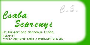 csaba seprenyi business card
